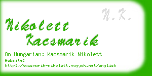 nikolett kacsmarik business card